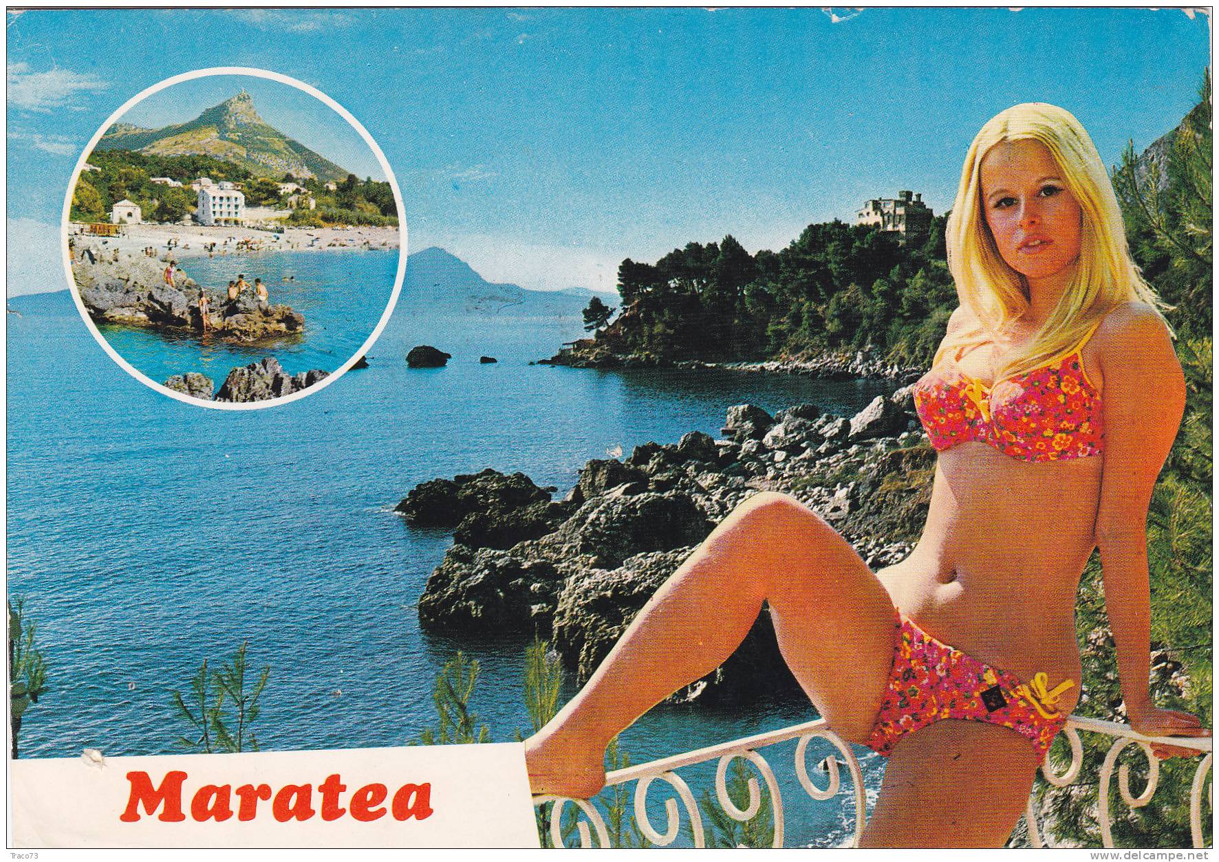 MARATEA  /  Panorama Con Donna  -  Viaggiata - Matera