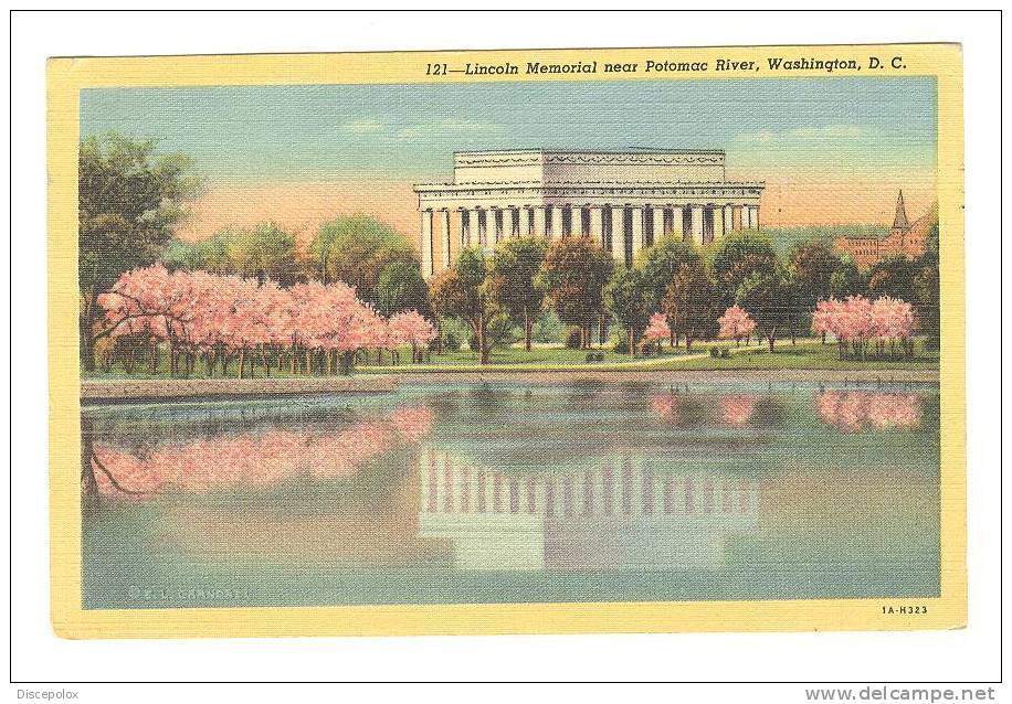 XW 382 Washington D.C. - Lincoln Memorial Near Potomac River / Viaggiata 1949 - Washington DC