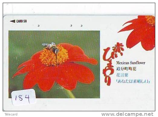 Télécarte Japon * ABEILLE * BIENE * BEE * BIJ * ABEJA (184) PHONECARD JAPAN * FLEUR - Honingbijen