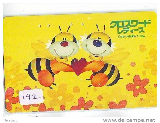 Télécarte Japon * ABEILLE * BIENE * BEE * BIJ * ABEJA (192) PHONECARD JAPAN - Honeybees