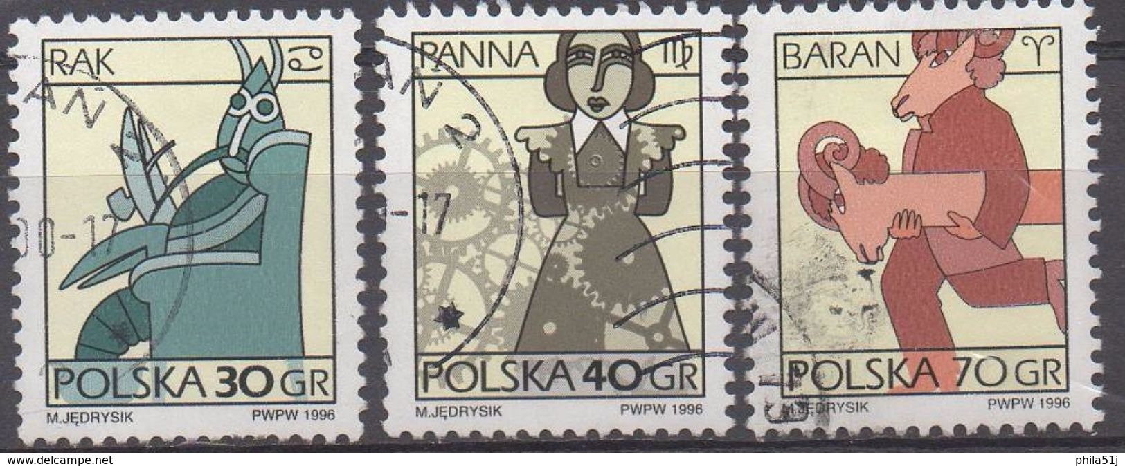 POLOGNE  N°3400a/3401a/3402a__OBL VOIR SCAN - Used Stamps