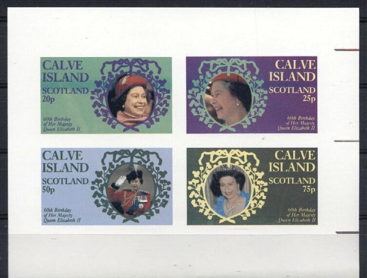 Calve Island (non Official) - Imperforated Mnh. - Medal, Royalty, Uniform - Familles Royales
