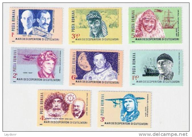 Romania - Scott # 3345-3352 - Inventors And Adventurers - 8 Stamps Mint Never Hinged - Unused Stamps