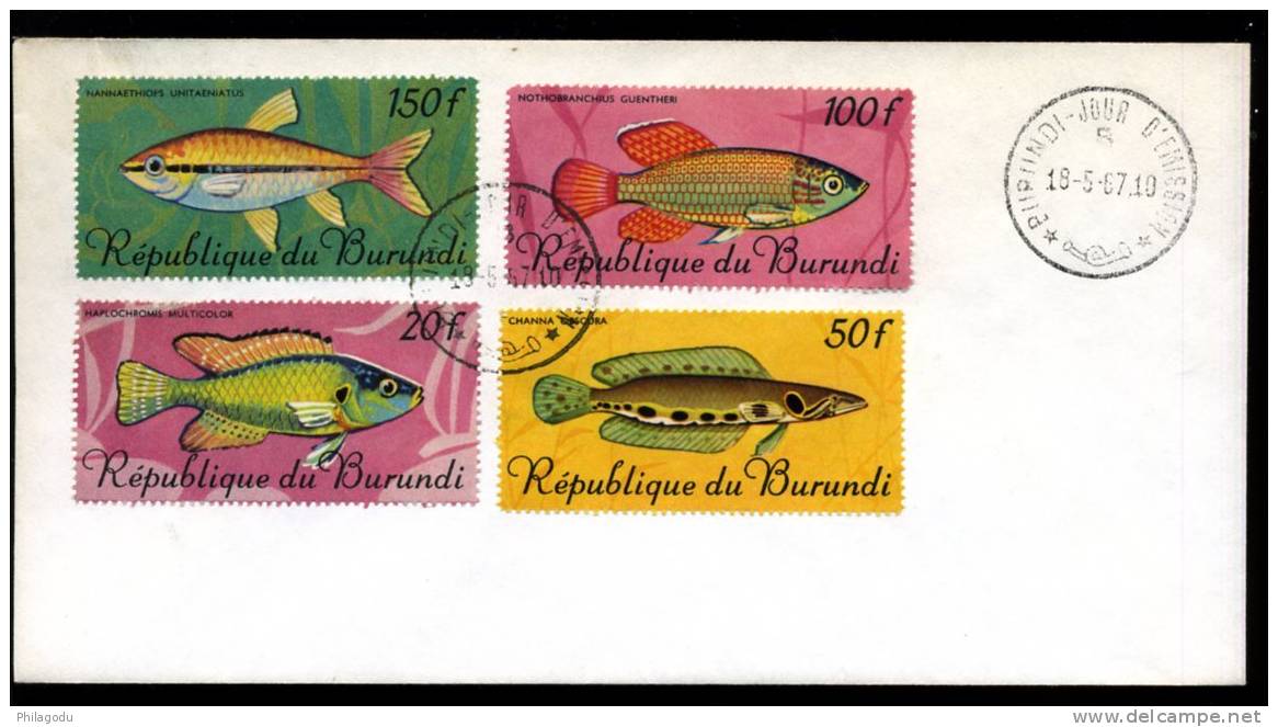 FDC ARTISANAL   18-5-1967   Poissons Fish  Vissen Fleuve Et Rivieres - Used Stamps