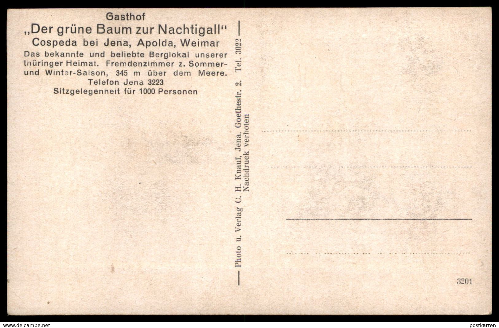 ALTE POSTKARTE NAPOLEON AUF EDELSITZ COSPEDA BEI JENA APOLDA WEIMAR GASTHOF DER GRÜNE BAUM ZUR NACHTIGALL Ansichtskarte - Apolda