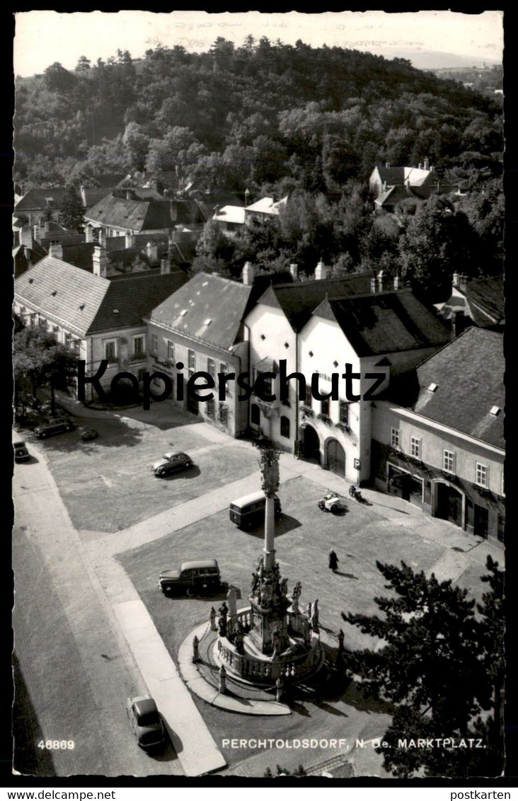 ALTE POSTKARTE PERCHTOLDSDORF MARKTPLATZ Bus Motorrad Motorbike Moto Niederösterreich AK Ansichtskarte Postcard Cpa - Perchtoldsdorf