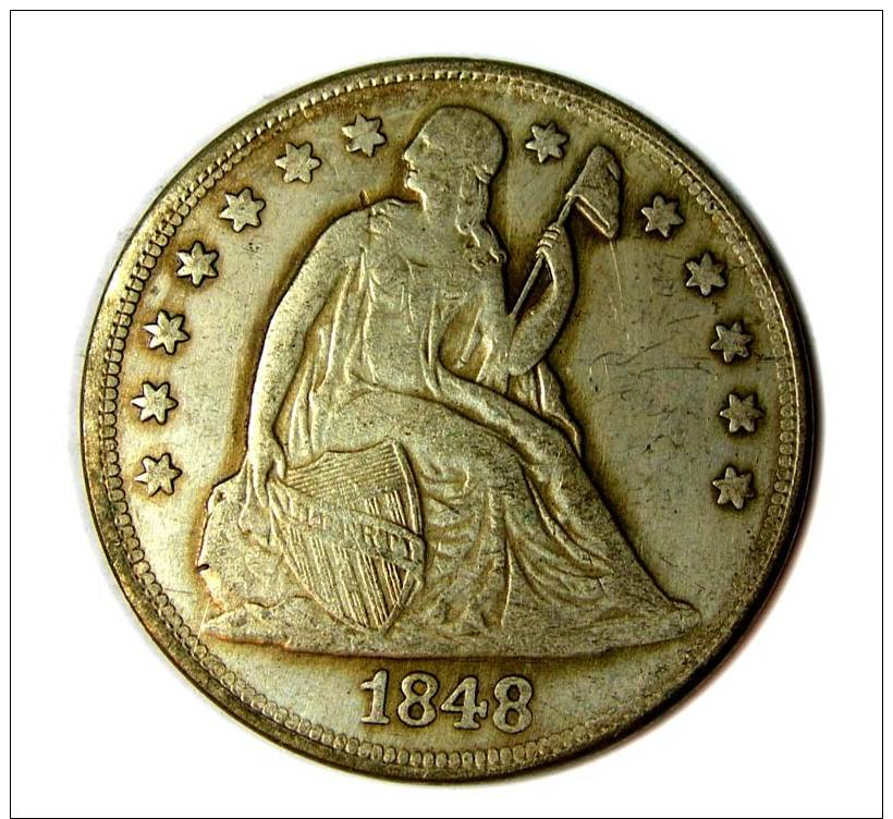 U.S Seated Liberty  Dollar 1848 Replica 26 G - 1840-1873: Seated Liberty