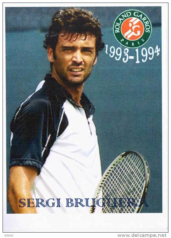 TENNIS SERGI BRUGUERA ROLAND GARROS   EN ENTERO POSTAL PERSONALIZADO DE FINLANDIA CIRCULADO - Tennis