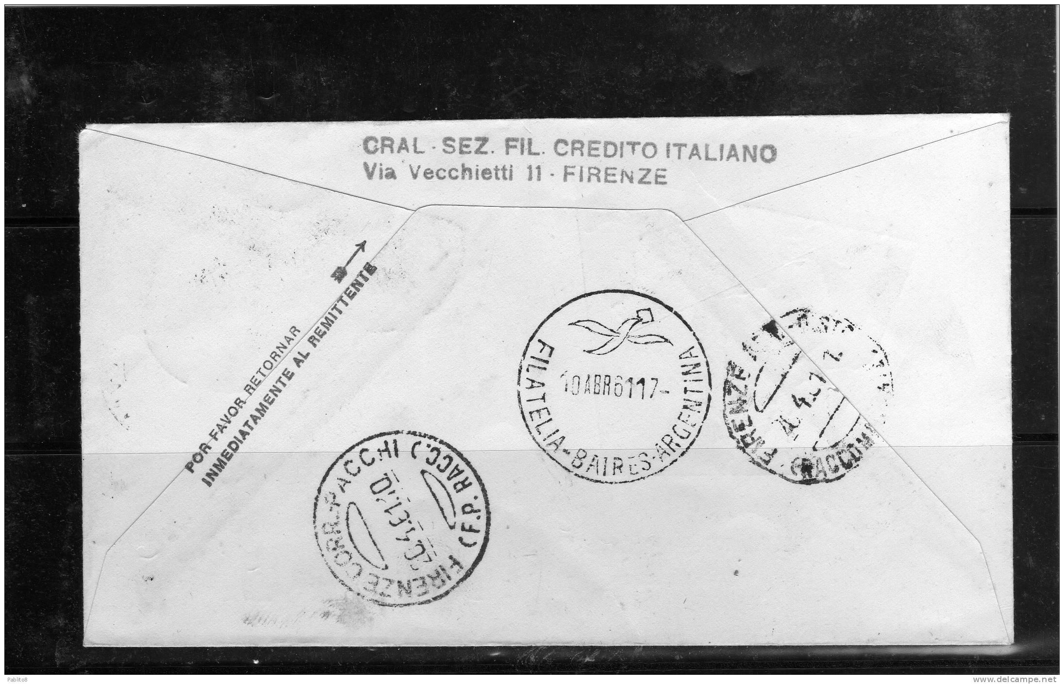 ITALIA REPUBBLICA 1961 AEROGRAMMA VISITA PRESIDENTE GRONCHI A BUENOS AIRES L. 170 - 1961-70: Storia Postale