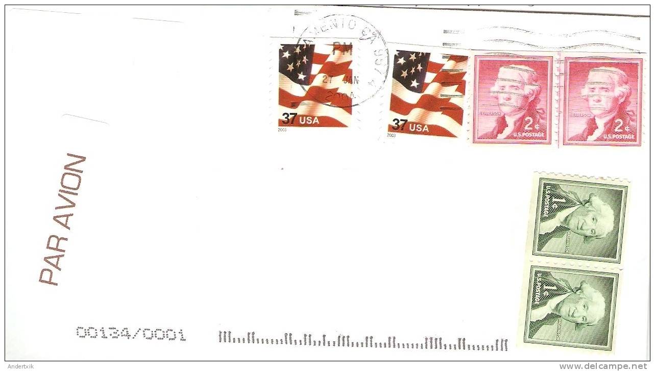 USA, Banderas Flags + Jefferson - Lettres & Documents