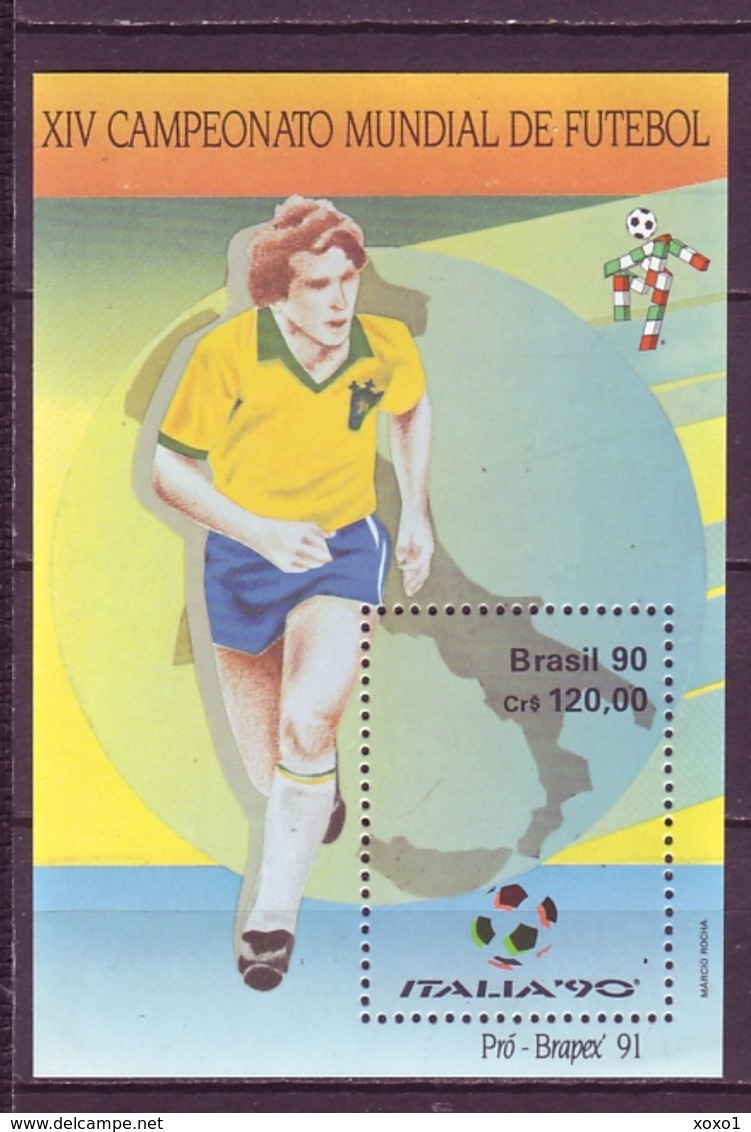 Brazil 1990 MiNr. 2357(Block 84) Brasilien Sports Football Soccer World Cup Italy 1s\sh  MNH** 7,50 € - 1990 – Italië