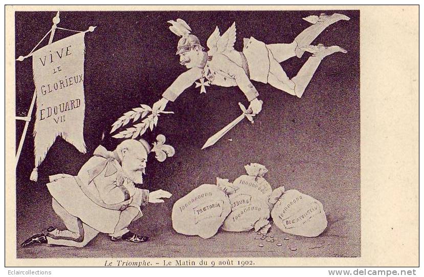 Politique..Satirique...Guerre...Illustrateurs...   Edouard VII  .......( Voir Scan )  La Série  De 4 Cp - Satirical