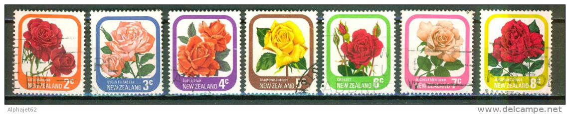 Fleurs, Roses - NOUVELLE ZELANDE - Lili Marlène, Queen Elizabeth, Superstar - N° 646-647-648-649-650-651-652 - 1975 - Used Stamps