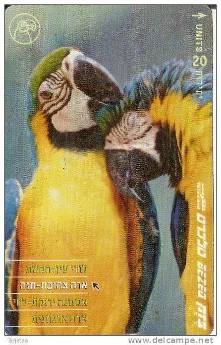 TARJETA DE ISRAEL DE 2 GUACAMAYOS (PARROT) - Loros