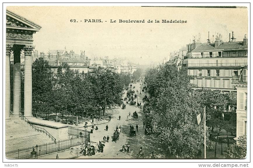 75 : PARIS (2EME) LE BOULEVARD DE LA MADELEINE - Arrondissement: 02