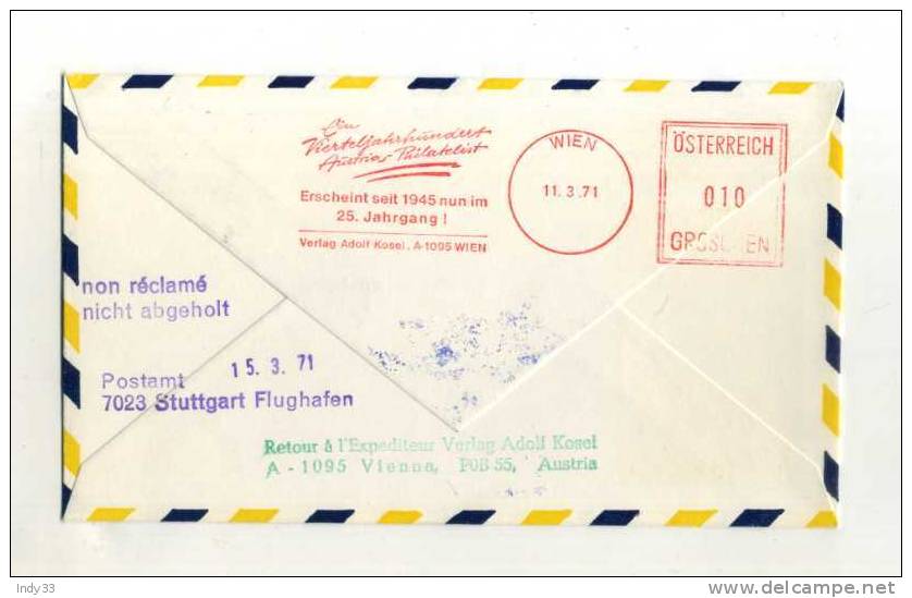 - AUTRICHE   POSTE AERIENNE  . AFFRANCHISSEMENT SIMPLE SUR LETTRE DE 1971 POUR LES J.O. - Otros & Sin Clasificación