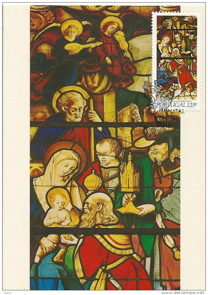 Carte Maximum : Batalha, Adoration Des Mages, Vitrail Du XVIe S. - Noël - Glasses & Stained-Glasses