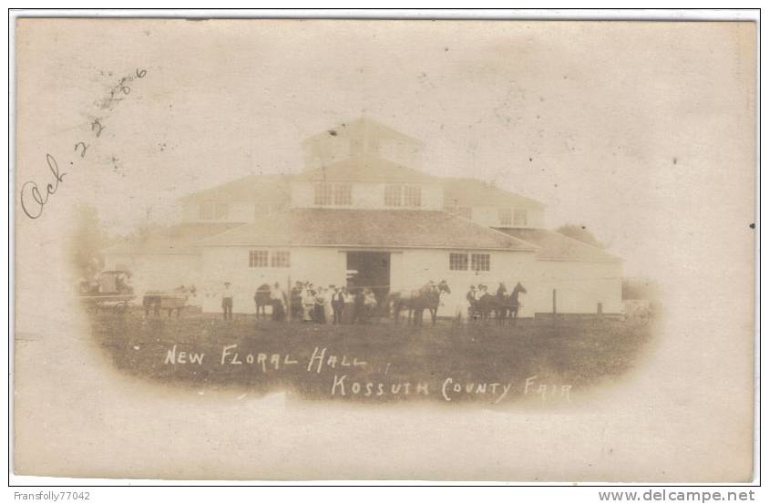 U.S.A. - Rppc - IOWA - ALGONA - Kossuth County Fair - FLORAL HALL - 1906 * - Other & Unclassified