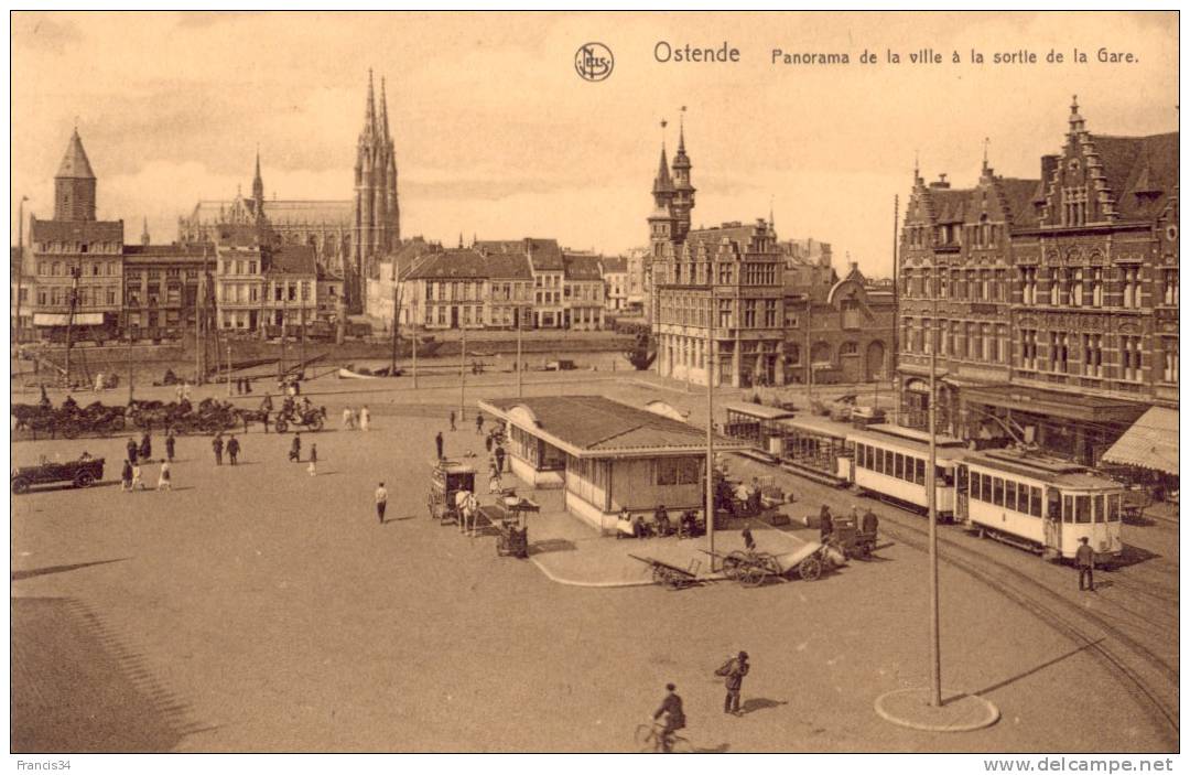 CPA - Ostende - Panorama De La Ville à La Sortie De La Gare - Oostende