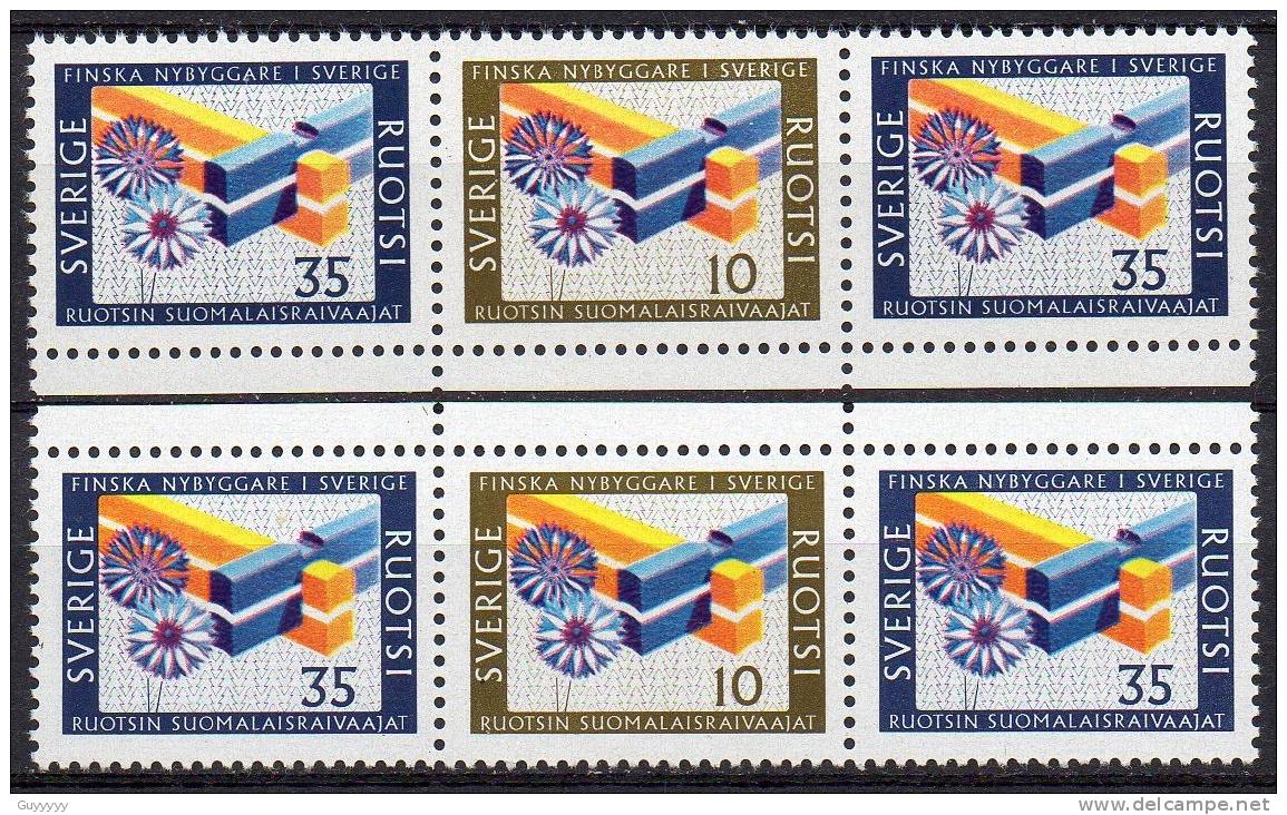 Suède 1967 - Yvert N° 570 & 571 ** 20 Timbres, Combinaisons Différentes - Neufs