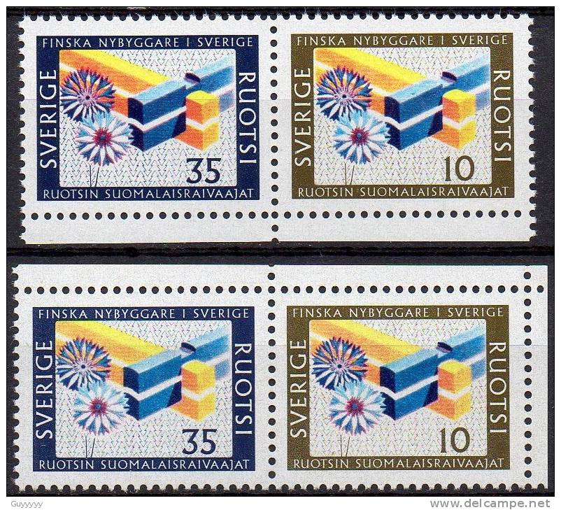 Suède 1967 - Yvert N° 570 & 571 ** 20 Timbres, Combinaisons Différentes - Neufs