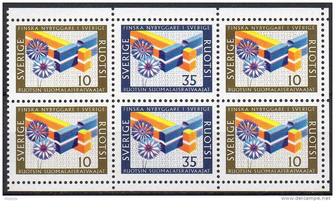 Suède 1967 - Yvert N° 570 & 571 ** 20 Timbres, Combinaisons Différentes - Neufs