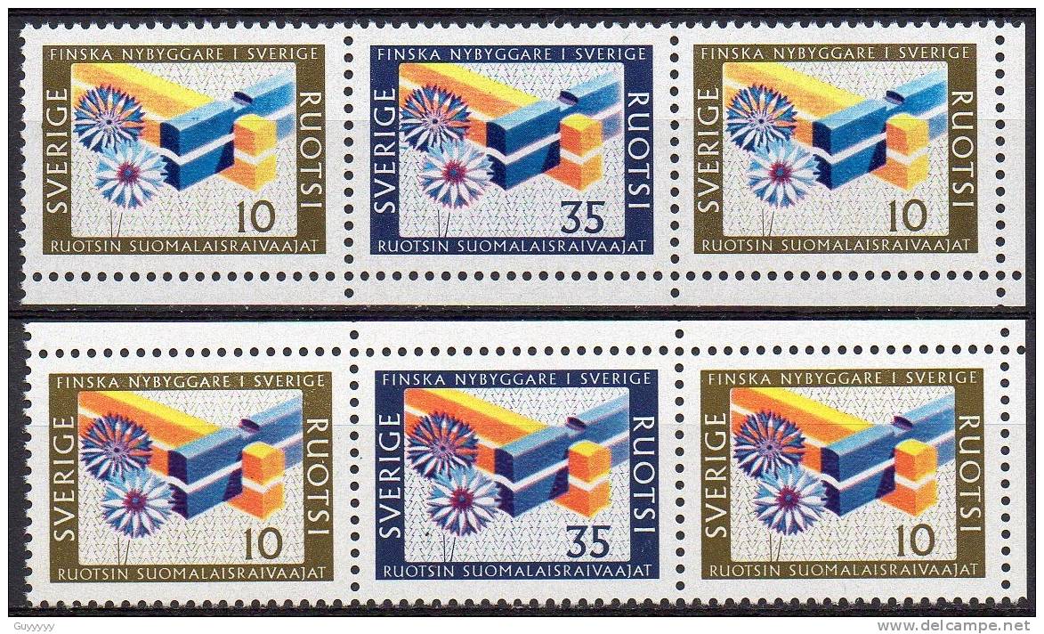 Suède 1967 - Yvert N° 570 & 571 ** 20 Timbres, Combinaisons Différentes - Neufs