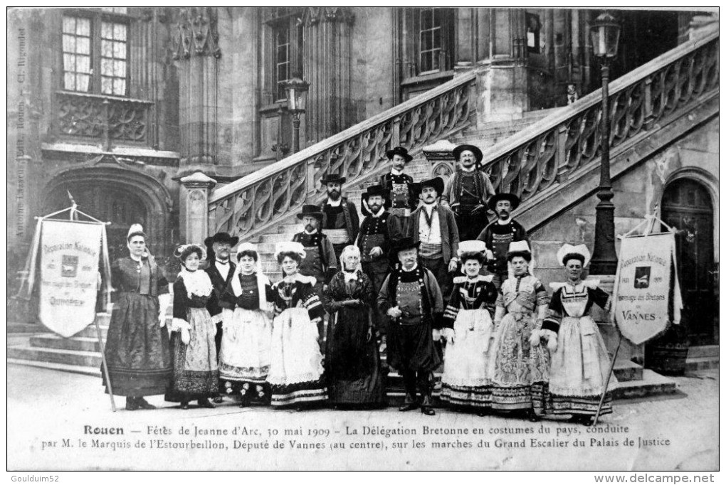 Fête De Jeanne D´Arc 30 Mai 1909 La Délégation Bretonne En Costume De Pays - Rouen