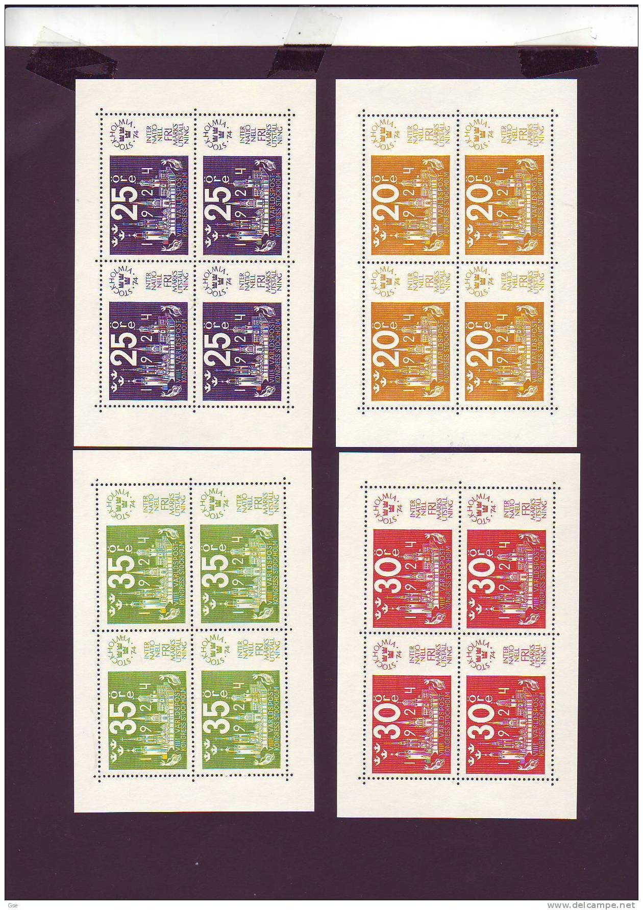 SVEZIA 1974 - Yvert BF 2/5** -  - Stockholmia ´74 - Blocs-feuillets