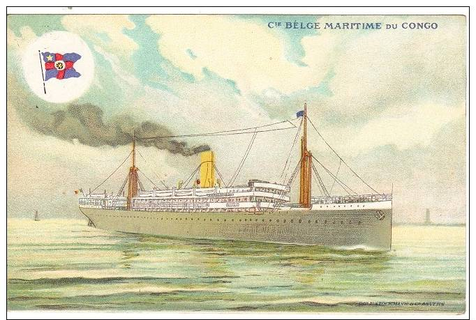 Compagnie Belge Maritime Du Congo Pk/cp Stockmans Anvers Antwerpen TBE 1923 - Steamers