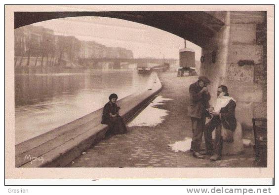 LES PETITS TABLEAUX DE PARIS SCENE DE QUAI PRES DE NOTRE DAME BARBIER  A BARBER NEAR NOTRE DAME - Petits Métiers à Paris