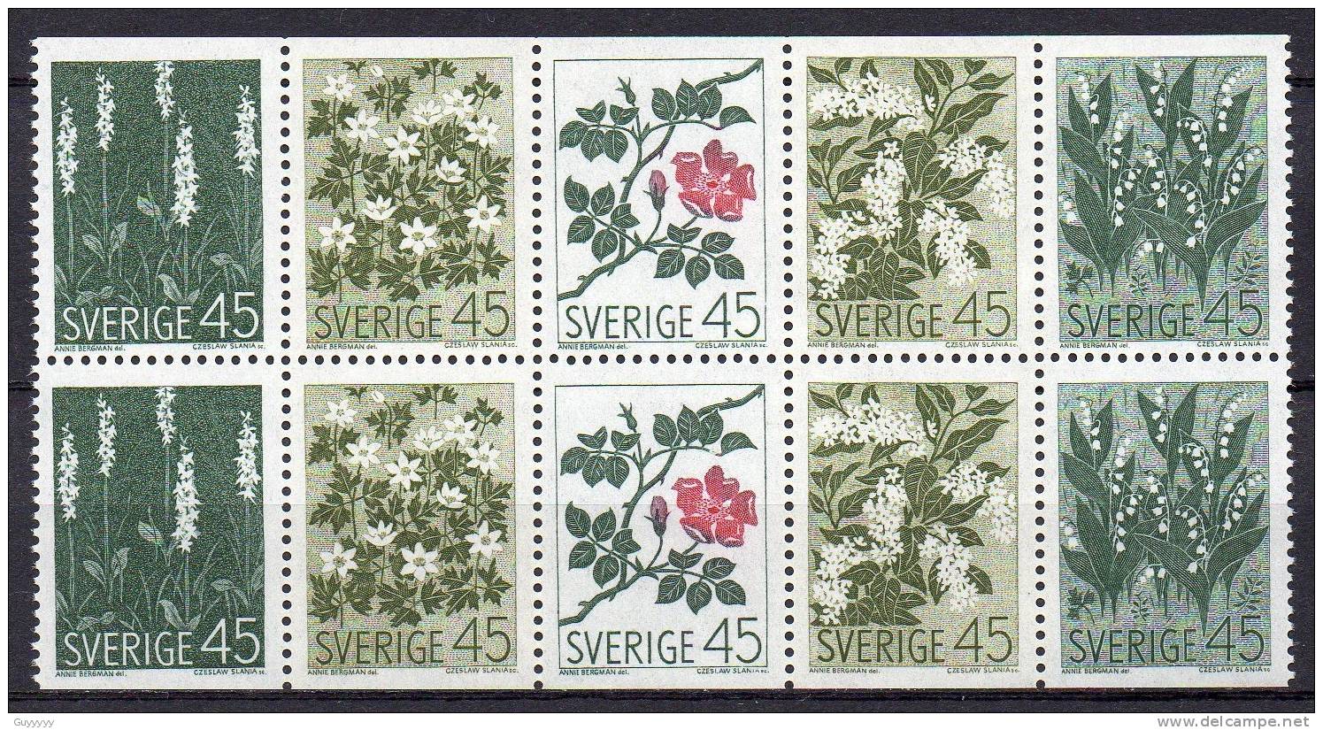 Suède 1968 - Yvert N° C590, 590 à 594, 591a à 594a ** - Neufs