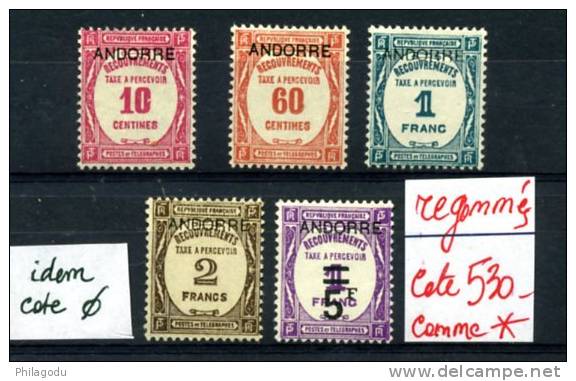 Taxes Entre 9 Et 15 REGOMMES Cote 530 E Comme Charnière Ou Ø      SANS DEFAUT - Unused Stamps