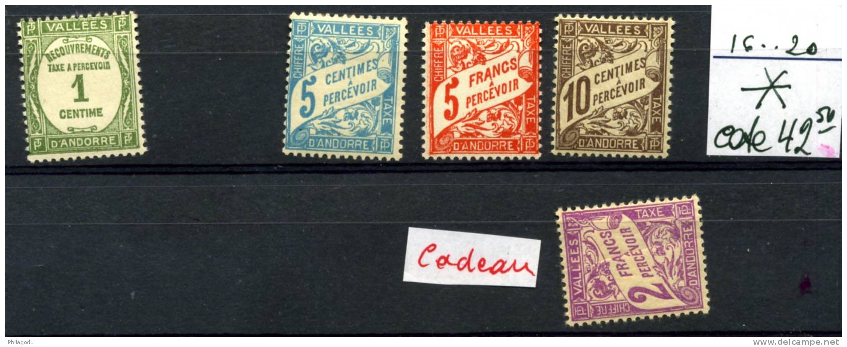 Taxe Entre16 Et 20 Avec Charnière Gomme Originale SANS DEFAUT  Cote 42,50 E - Unused Stamps