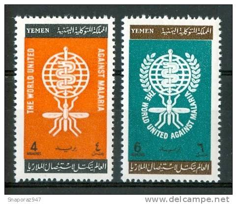 1962 Yemen Kingdom Malaria Paludisme Yvert 125/26 Set MNH** Pa38- - OMS