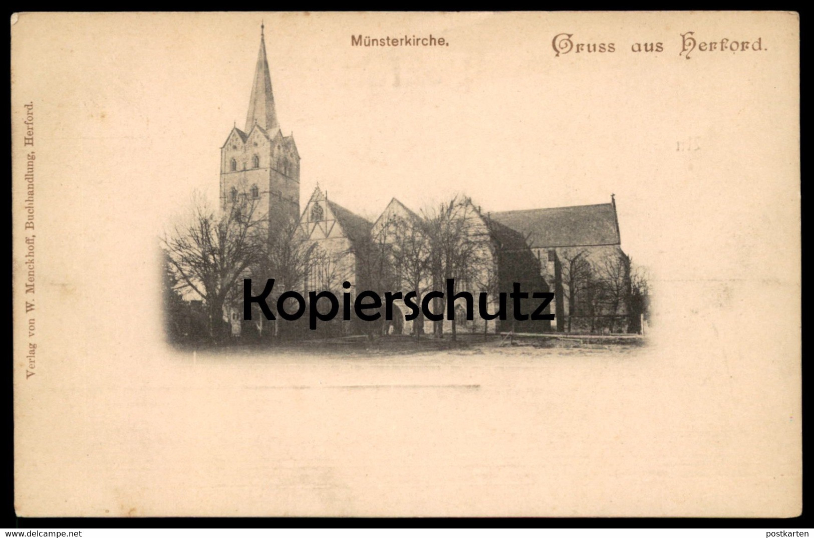 ALTE POSTKARTE GRUSS AUS HERFORD MÜNSTERKIRCHE VERLAG W. MENCKHOFF Kirche Church église Ansichtskarte AK Cpa Postcard - Herford