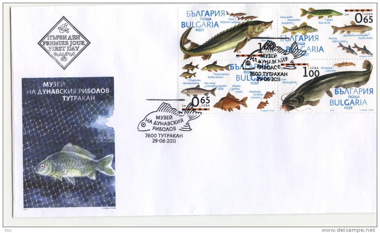 FDC  Fishes 2011 From Bulgaria - Covers & Documents