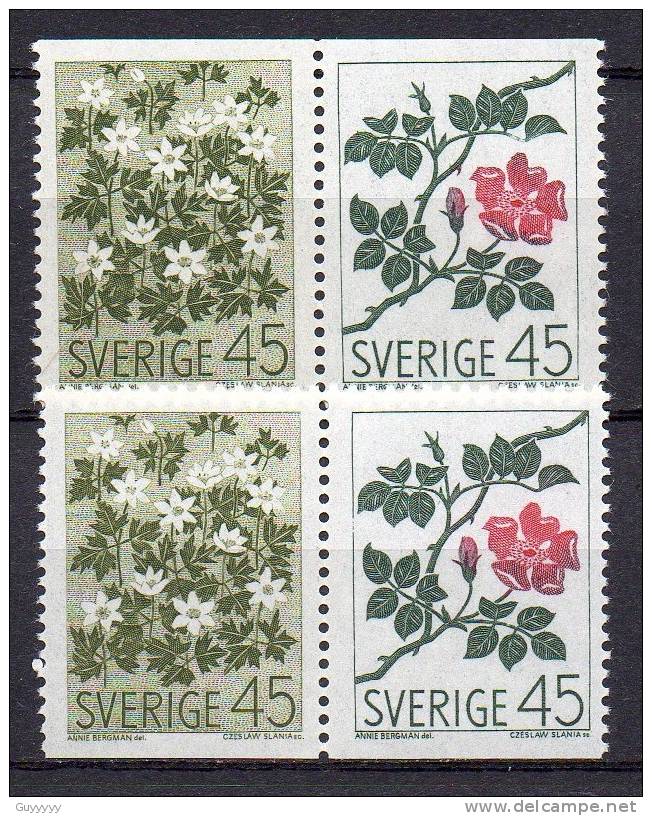 Suède 1968 - Yvert N° 590 à 594 **  46 Timbres, combinaisons différentes