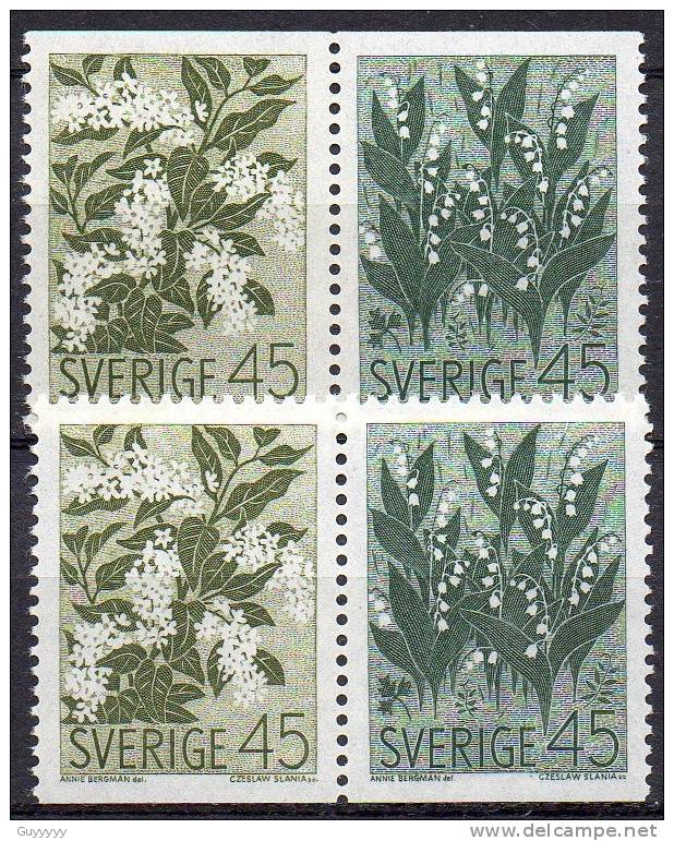 Suède 1968 - Yvert N° 590 à 594 **  46 Timbres, combinaisons différentes
