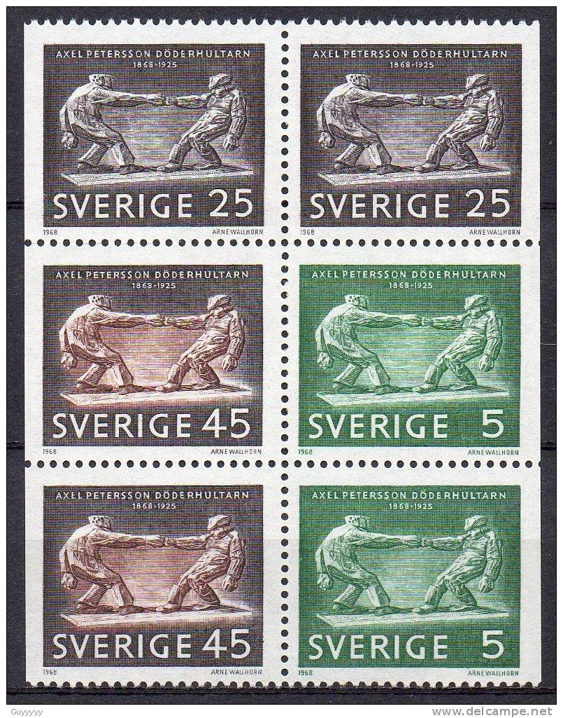Suède 1968 - Yvert N° 601 à 603 **  24 Timbres, Combinaisons Différentes - Neufs