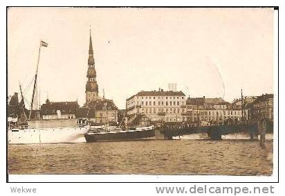 Let020/ Deut. Feldpost 1917, Auf AK Riga. Hafen Mit Brücke, Kirche Etc. - Lettland