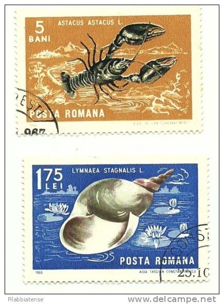 1966 - Romania 2240 + 2246 Crostacei C802   ----- - Crustaceans