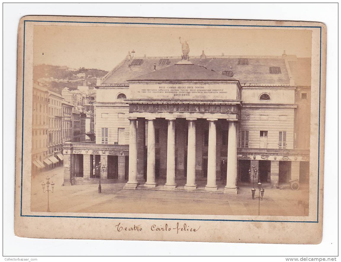 [WIN636] ITALY GENOVA Liguria Original CABINET PHOTO 15x10 Cm DECOIX Ca1880 Foto - Teatro Theatre Dux Carlo Felice - Genova (Genoa)