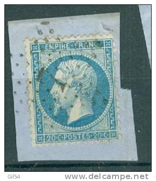 Yvert N° 22 SUR FRAGMENT - Ah1012 - 1862 Napoleon III