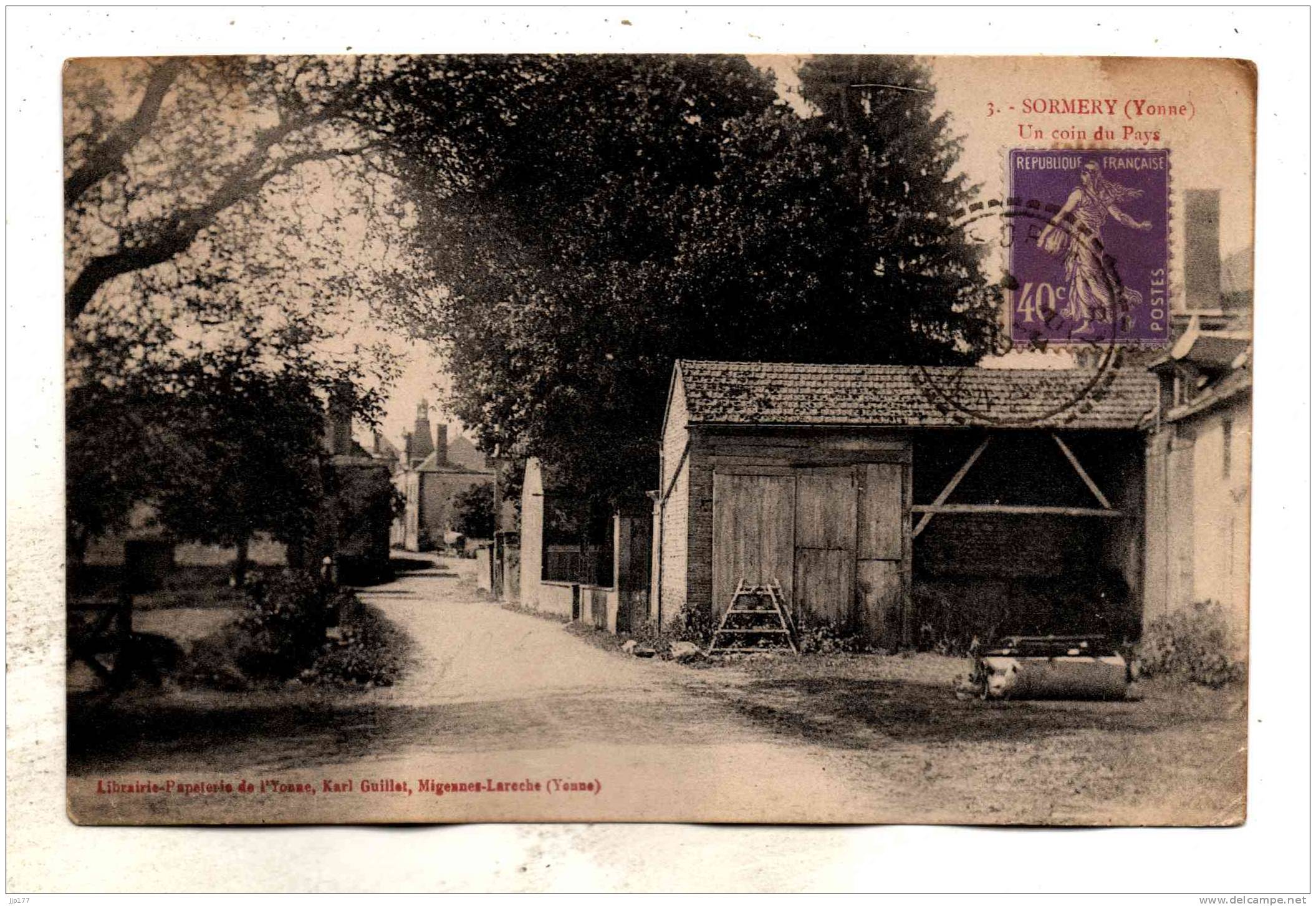 Sormery Une Petite Rue Du Village Canton Flogny La Chapelle Edit Karl Guillot Ecrite En 1929 Peut Etre - Flogny La Chapelle