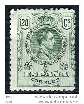 1909-1922, ALFONSO XIII, MEDALLON, 20 CTS*, UNO DE LOS VALORES PRINCIPALES - Unused Stamps