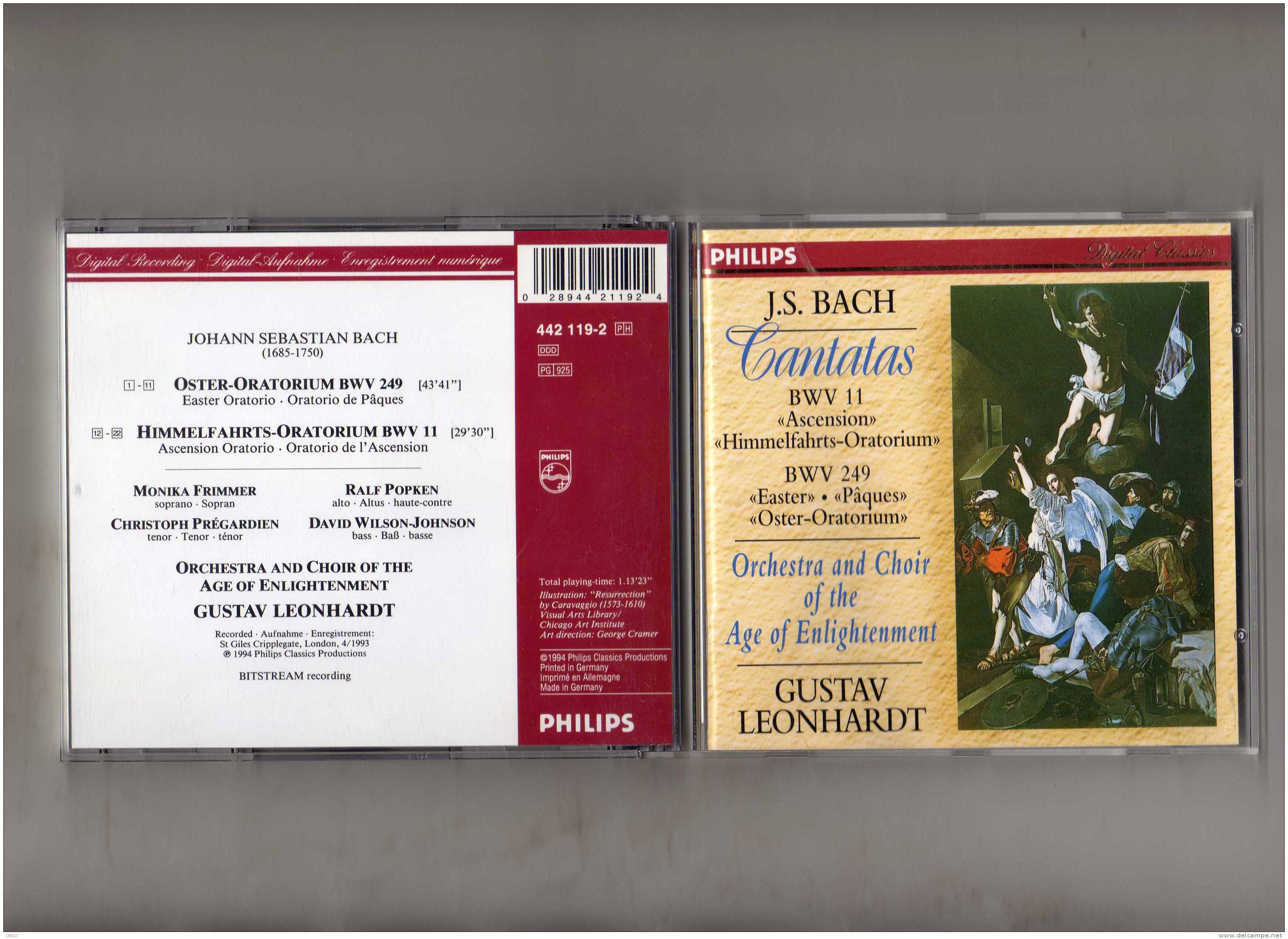 G LEONHARDT ORCH ET COEUR DE L AGE DES LUMIERES CANTATAS  JS BACH  EDIT PHILIPS - Classique