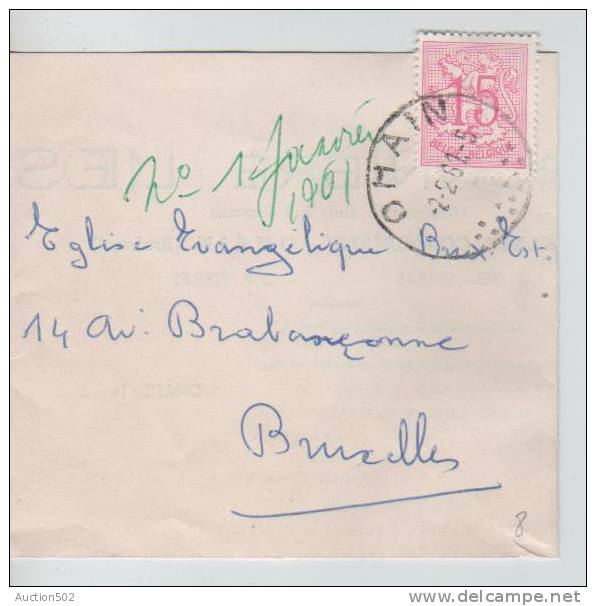 Belgique-België TP 1026c S/Manchon C.Ohain 1961 V.Bruxelles 397 - Cartas & Documentos