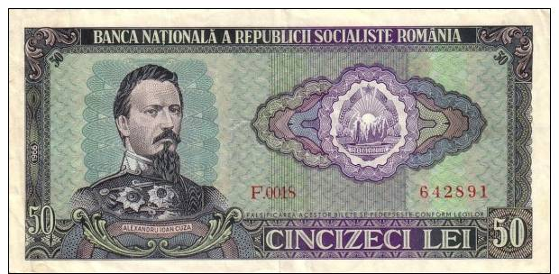 Romania 50 Lei 1966 VF Banknote P-96 - Roumanie