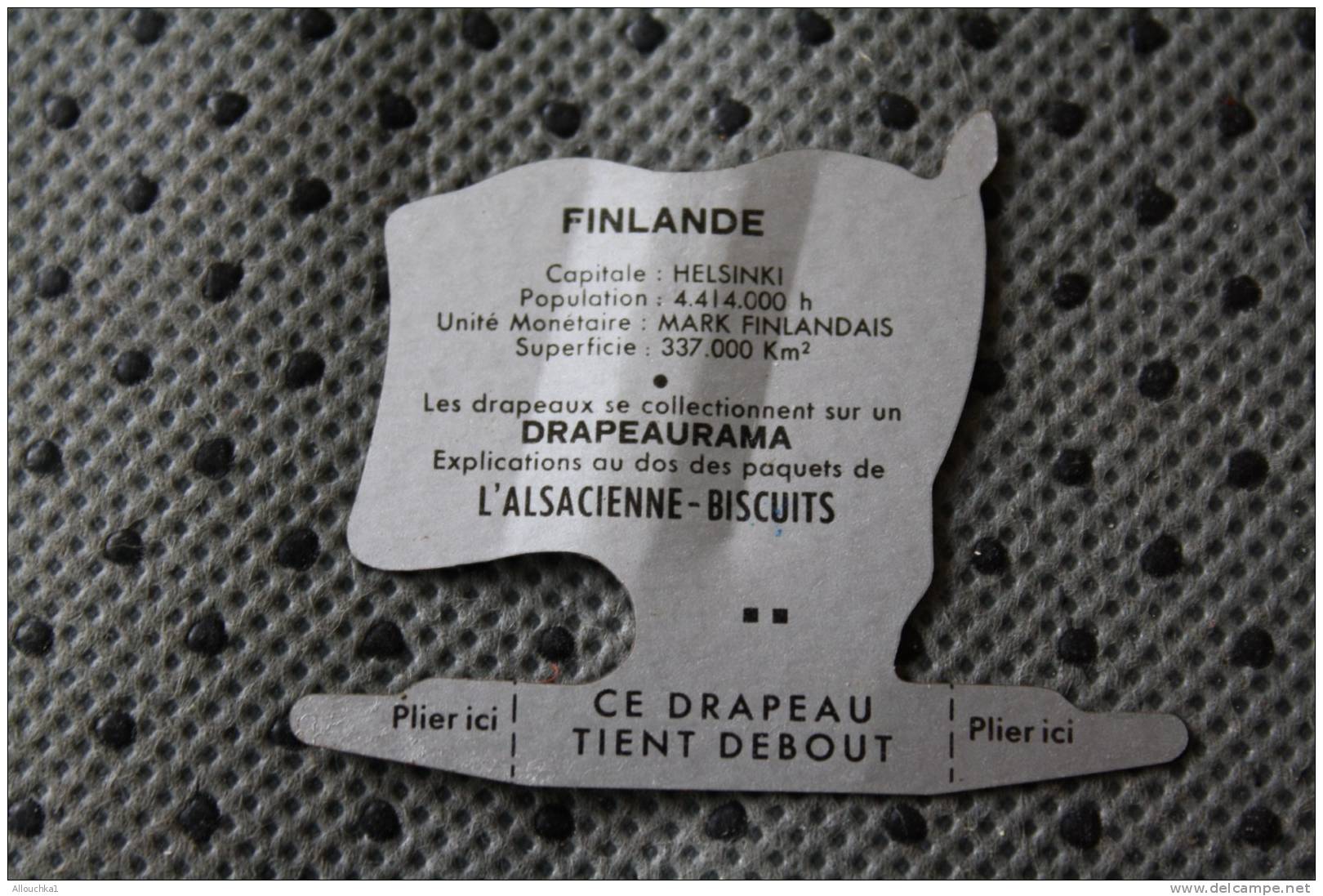 FINLANDE  DRAPEAU FLAG BANDIERA &Sigma;&Eta;&Mu;&Alpha;&Iota;&Alpha; FLAGGA-TOLE PLIABLE-PUB L'ALSACIENNE BISCUIT REPLIE - Andere & Zonder Classificatie